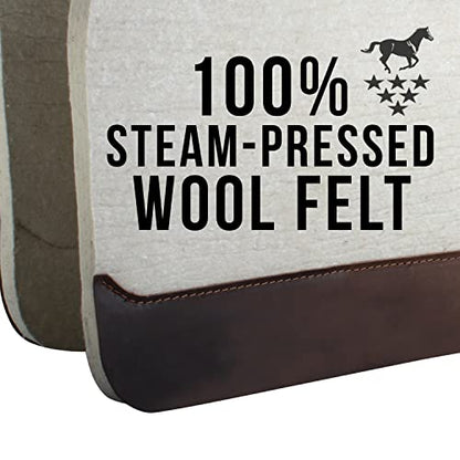 Professional's Choice 100% Steam-Pressed Wool Felt Western Saddle Pad - color: Tan, size: 31" x 32" x 1"