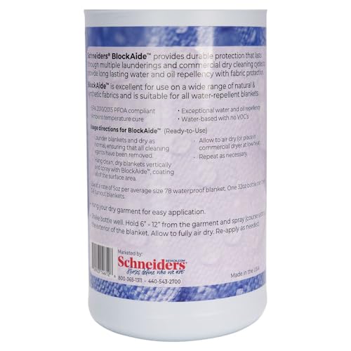 Schneiders BlockAide Blanket Reproofer for Horses | Long-Lasting Water & Oil Repellency | Easy Application | Extends Blanket Lifespan | Size 32 oz
