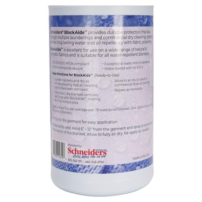 Schneiders BlockAide Blanket Reproofer for Horses | Long-Lasting Water & Oil Repellency | Easy Application | Extends Blanket Lifespan | Size 32 oz