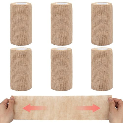 Self Adhesive Bandage Wrap 4 in, Elastic Vet Wrap, Athletic Sports Wraps