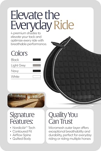 Equinavia Svalbard NordicAir Tech Horse Saddle Pad, Equestrian Saddle Pads - color: Black