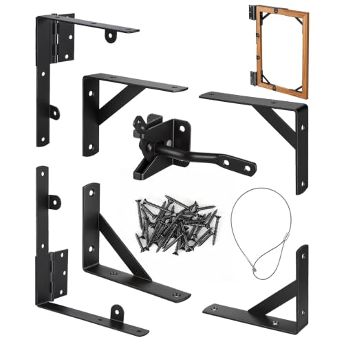1 Set Anti Sag Gate Kit Gate Hardware Heavy Duty Fence Gate Kit No Sag Corner Brace Bracket for Wooden Fence with Self-Locking Gate Latch - size: 1 Set