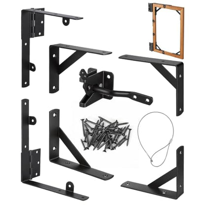 1 Set Anti Sag Gate Kit Gate Hardware Heavy Duty Fence Gate Kit No Sag Corner Brace Bracket for Wooden Fence with Self-Locking Gate Latch - size: 1 Set