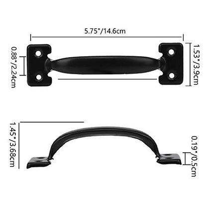 HOME MASTER HARDWARE Wood Gate Hardware Set- Heavy Duty 6" Gate Tee Hinge,Pull Set Gate Hardware Kit with Screws for Outdoor Fence Swing Gate Black Finish | 2 Pack T Strap Hinges, Self Locking Gate Latch, Pull Door Handle, Included Screws, Black, HOME MAS