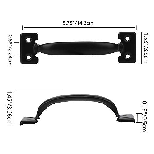 HOME MASTER HARDWARE Wood Gate Hardware Set- Heavy Duty 6" Gate Tee Hinge,Pull Set Gate Hardware Kit with Screws for Outdoor Fence Swing Gate Black Finish (Pack of 2) - size: 6 inch T Hinge (Pack of 2)