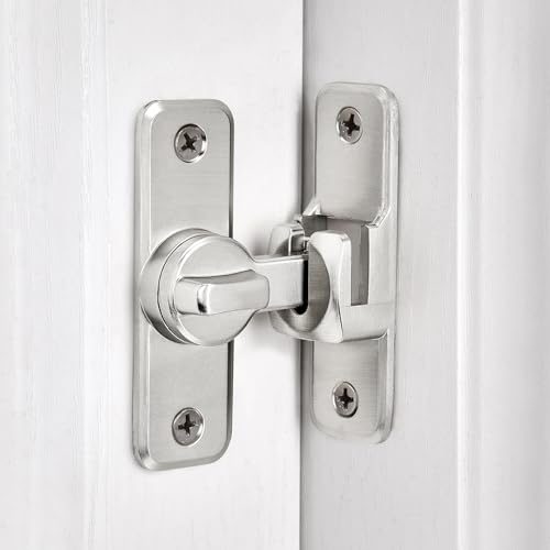 Silvery 90/180 Degree Flip Latch,Zinc Alloy Barn Door Latch - color: Silvery