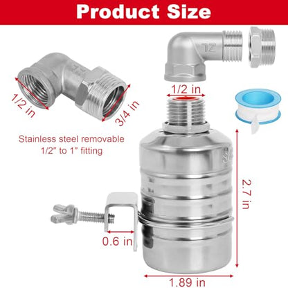 Automatic Float Valve for Water Tank, Tank Float Valve 1/2" & 3/4"