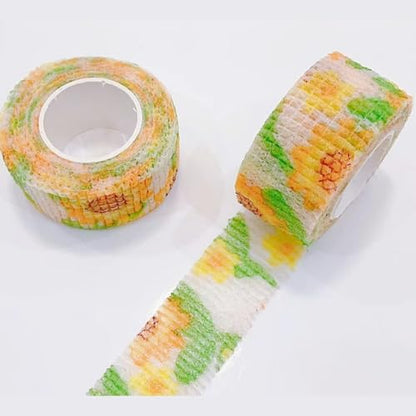 6 Pack Finger Wrap Bandage Self Adhesive Elastic Cohesive Tattoo Grip Tape for Sport Vet Wrist Toe Thimble - color: Colorful06