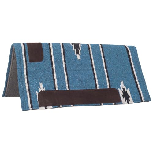 Tough 1 Tough-1 Sierra Square Saddle Pad/Felt Bottom - color: Teal/Black/Cream