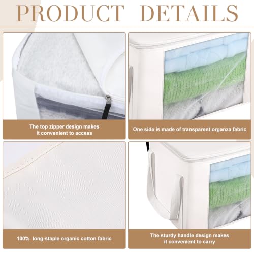 1 Pack Cotton Sweater Storage Bag Cashmere Storage Bag with Handle