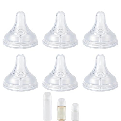 Replacement Nipples Compatible with Pigeon Baby Bottles, Soft Silicone Baby Bottle Nipples, Extra Fast Flow, 9M+, BPA Free, Dishwasher Safe, 6 Pack - size: LL (9M+)