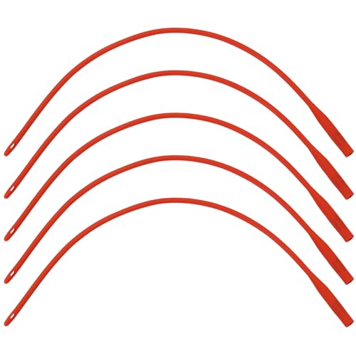 Rubber Lamb Feeding Tubes 16" x 16FR, for Goat Piglet Puppy,Red, 5 Pack - color: 5 Pack, size: 16 FR