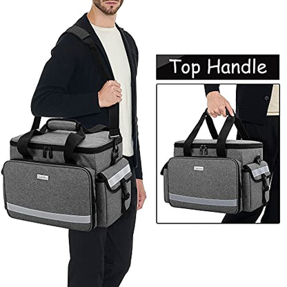 CURMIO Empty First Aid Kits Case for Home Health Care and Trauma Kits, Gray - color: Gray