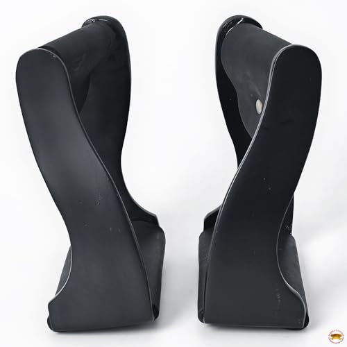 HILASON Aluminum Western Horse Stirrups 3 in Neck - color: Black