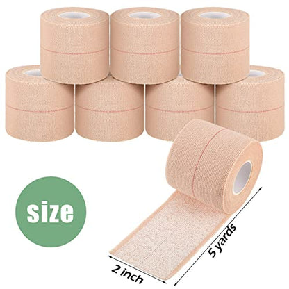 Tondiamo 8 Rolls Elastic Tape Adhesive Elastic Tape Self Adhesive Bandages Wrap Flexible Stretch Bandages Athletic Sports Skin Strips for Sports Ankle, Knee and Wrist Animal Pets(2 Inch X 5 Yard) - size: 2 Inch x 5 Yard