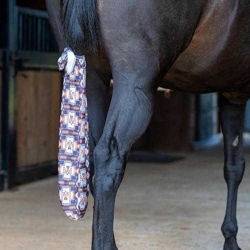 Jeffers Lycra Horse Tail Bag 24" – Stretchy Lycra Material, Breathable Tail Protector, Fast Drying Fabric, Braided Ties, Tail Wrap Cover for Grooming, Stable, Travel & Show Ready Use - Thunderbird - color: Thunderbird