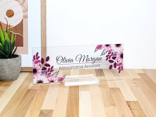 Office Name Plate for Desk, Custom Employee Appreciation Gifts, Acrylic Desk Name Plate Funny, Desk Decorations Gift, Acrylic Desk Ornaments