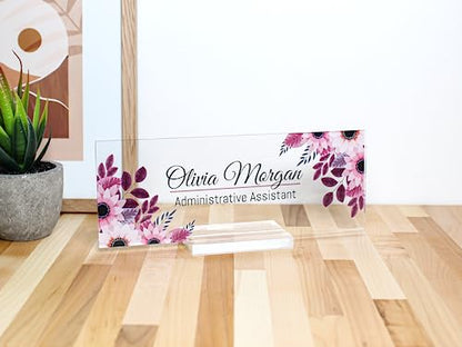 Office Name Plate for Desk, Custom Employee Appreciation Gifts, Acrylic Desk Name Plate Funny, Desk Decorations Gift, Acrylic Desk Ornaments