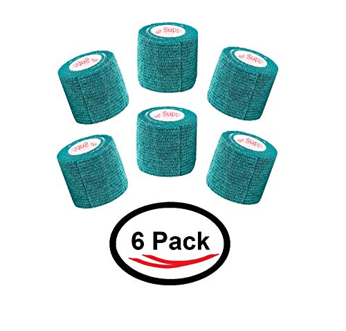 2 Inch Self Adhesive Bandage Wrap & Athletic Tape - 6Pk, Hunter Green - color: Hunter Green, size: 6 Rolls