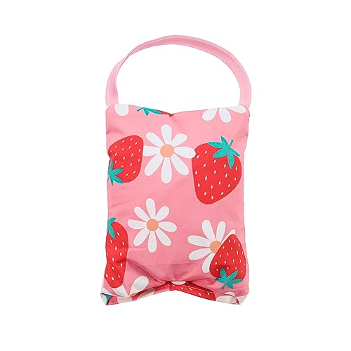 Fitwarm Strawberry Daisy Dog Raincoat with Hood, Waterproof Rain Jacket for Small Dogs Girl, Reflective Pet Poncho with Harness Opening, Packable, Adjustable, Pink, Large - color: Strawberry, size: Large