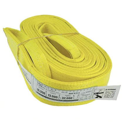 DD Sling 6 Inch x 16 Foot Nylon Lifting Sling – USA Made, 16,300 lb Vertical, 13,000 lb Choker, 32,600 lb Basket – 2-Ply Heavy Duty 900 Webbing, Type 3 Flat Eye & Eye Rigging Sling - size: 6" x 16'