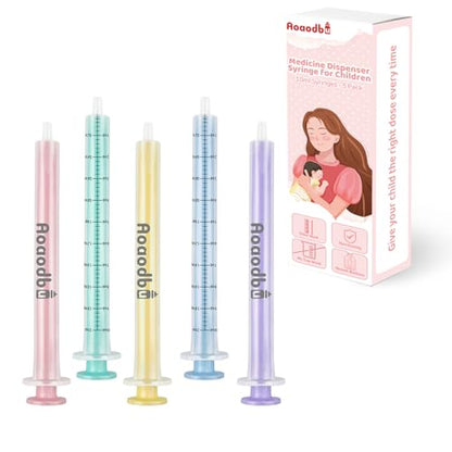 Baby Medicine Dispenser 10ML Syringe For Children,Oral Syringes, Liquid Plastic Syringe Without Needle,Leak proof Dosing Tools,5 Uniquely Colour Syringes - 5 Pack - size: 10ML-5 Pack