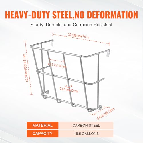 Happybuy Livestock Hay Feeder, 18.5 Gallons Large Capacity, Heavy-Duty Steel Goat Hay Rack,24.4" Long Wall Mounted Horse Hay Holder, Multiple Sided Feeding Rack for Sheep Farm Livestock Indoor Outdoor