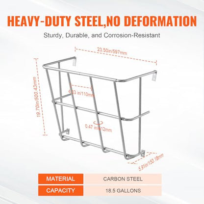 Happybuy Livestock Hay Feeder, 18.5 Gallons Large Capacity, Heavy-Duty Steel Goat Hay Rack,24.4" Long Wall Mounted Horse Hay Holder, Multiple Sided Feeding Rack for Sheep Farm Livestock Indoor Outdoor