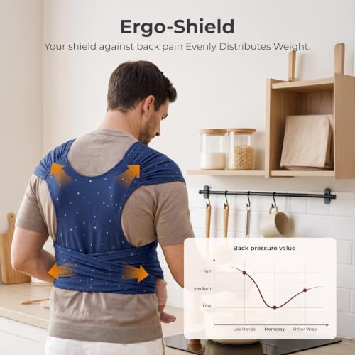 Momcozy Baby Wrap Carrier, Easy-On 2-Piece Design, Newborn to 33 lb - color: Starry Sky