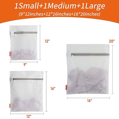 Polecasa Mesh Laundry Bags 3 Pack (Large, Medium, Small) - size: 1 Large, 1 Medium, 1 Small