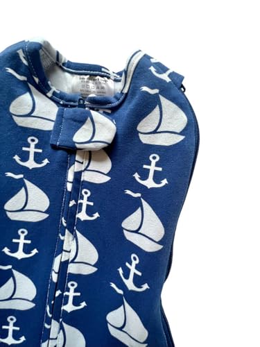 Woombie Grow with Me Baby Swaddle - Convertible Self-Soothing Swaddle Fits Babies 0-18 Months - Expands to Hands-Free, Legs-Out Wearable Blanket - Nautical Navy - color: Nautical Navy, style: Grow With Me