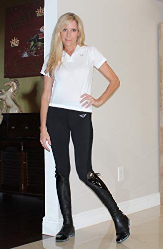 TuffRider Women's Ventilated Schooling Tights - color: Black/Black, size: Medium