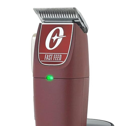Oster Professional Cordless Hair Clippers, Fast Feed for Barbers and Hair Cutting with Detachable Blade, Burgundy