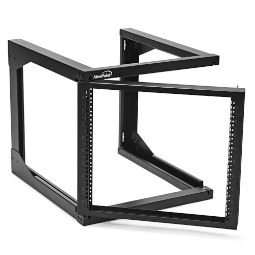 NavePoint 9U Server Rack with Swing Gate - Wall Mount Rack for 19 Inch IT & AV Equipment - 24' Deep, Black - size: 9U - 24in Deep