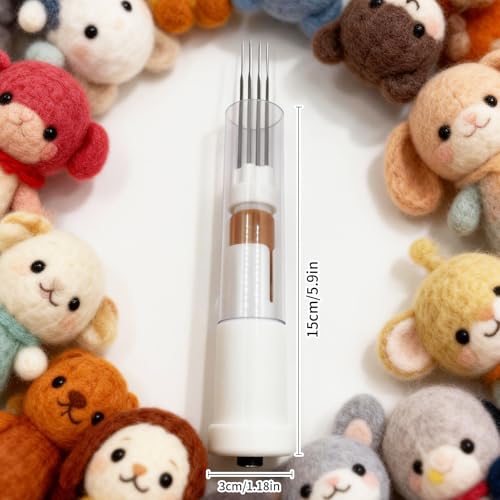 Electric Felting Needle Machine, Wool Felting Tool, 1-7 Needles with Speed Control, Easy Needle Change, for Quick Felting, DIY Wool Painting and Felted Craft Work - color: White