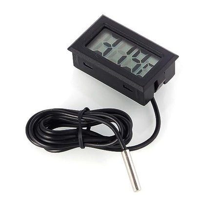 ACEIRMC Black Digital LCD Thermometer Temperature Monitor with External Probe for Fridge Freezer Refrigerator Aquarium -Fahrenheit (10pcs) - color: 10pcs