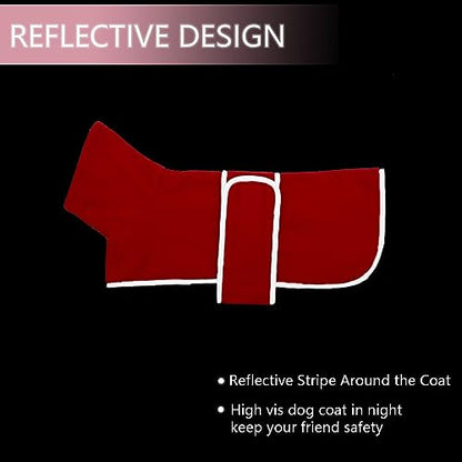 Dachshund Coats Sausage Dog Fleece Coat in Winter Miniature Dachshund Clothes with Hook and Loop Closure and high vis Reflective Trim Safety - Red - S - color: Red, size: Small(Back: 14"-15"in)
