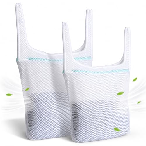 OTraki 2pc Honeycomb Mesh Laundry Bags for Delicates, 13x16 & 16x18 Inches