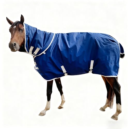 Horse Blanket Winter Water Resistant,220g Warm Cotton Filling Liner 1200D Premium Turnout Horse Blanket,Medium Weight Blanket 72 inches,135cm