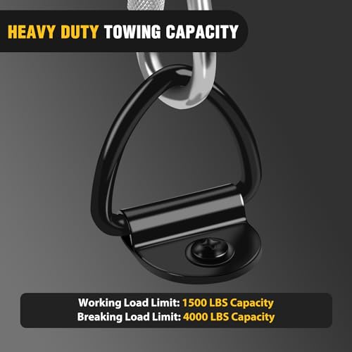 Nilight 10 Pack Heavy Duty Steel V-Ring Tie Down Anchors | Bolt On D-Rings for Cargo on Trucks Pickups Trailers Warehouse Boat - color: V-ring 10Pcs Black