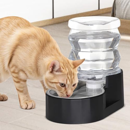 RIZZARI 4L Gravity Cat Water Dispenser:Spill Resistant for Apartments - color: Jet Black, size: 4L