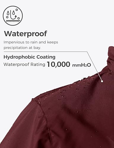 Wantdo Women's Waterproof Ski Jacket Windproof Winter Snow Coat Mountain Snowboarding Jackets Outdoor Fleece Parka - color: Wine Red, size: Small