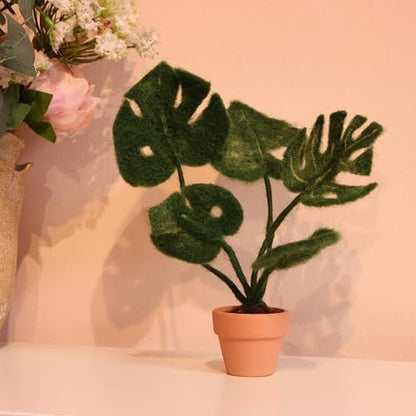 Wizardi Beginner Needle Felting Kit for Adults - Monstera. Floral Felting Kit 15cm High. Felting Tools. Wool Felting Supplies. Felt Crafts. Wool Felt. The Makerss - color: Monstera