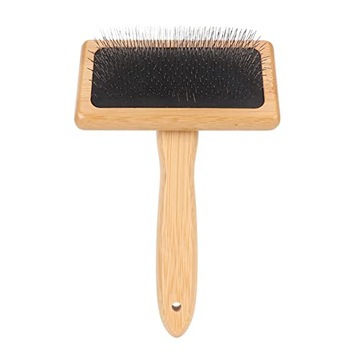 Sheepskin Wool Brush, Macrame Slicker Brush with Air Bag Cushion for Grooming and Removing Shedding (L) - size: L