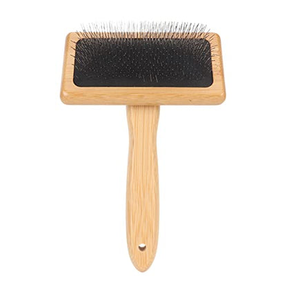 Sheepskin Wool Brush, Macrame Slicker Brush with Air Bag Cushion for Grooming and Removing Shedding (L) - size: L