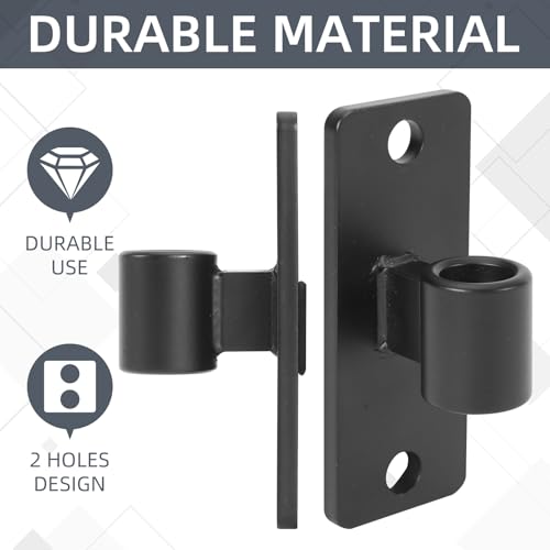 Gate Hinges, 4 Pack Steel Wall Mount Gate Hinge Fit 5/8'' Pin Fence Post Hinge, Heavy Duty Gate Hinges for Wooden or Concrete Farm Gate and Fence Gate(Screws Included) - color: Black-4 Packs