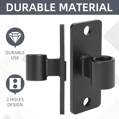 Gate Hinges, 4 Pack Steel Wall Mount Gate Hinge Fit 5/8'' Pin Fence Post Hinge, Heavy Duty Gate Hinges for Wooden or Concrete Farm Gate and Fence Gate(Screws Included) - color: Black-4 Packs