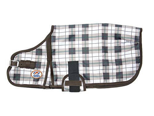 Derby Originals Ruff Pup 1200D Ripstop Waterproof Winter Dog Coat 150g Medium Weight - color: Green Fawn Plaid, size: Medium (17.5 in)