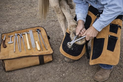 CHALLENGER 8 Piece Horse Shoe Farrier Hoof Grooming Tool Kit Carry Bag Apron Leather 98479