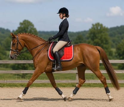 CHALLENGER Horse Cotton Quilted All Purpose English Saddle PAD Trail Contoured Orange 72F37